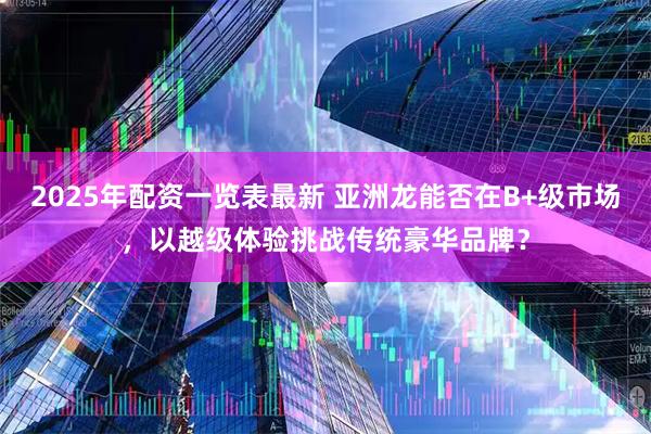 2025年配资一览表最新 亚洲龙能否在B+级市场，以越级体验挑战传统豪华品牌？